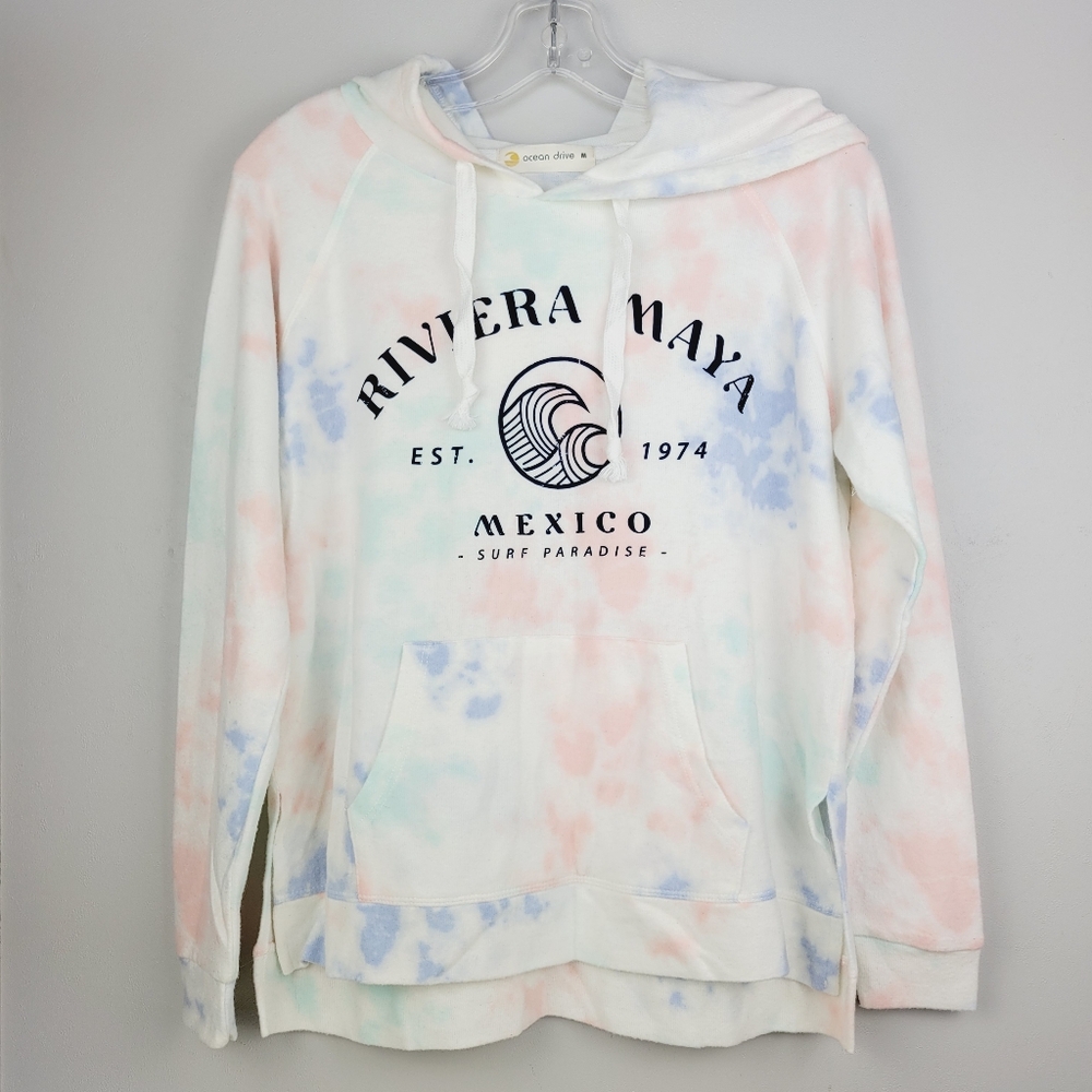 Ocean Drive Riviera Maya Tie-Dye Lightweight Hoodie Women's Medium